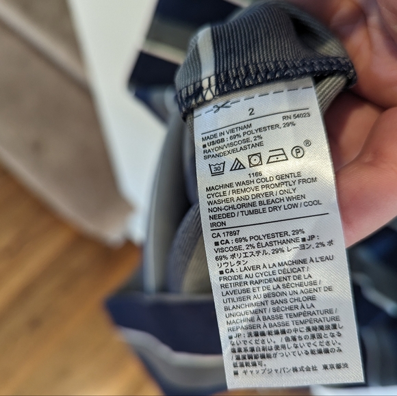 Banana Republic Factory striped shift midi dress, size 2 - Picture 4 of 4